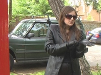 Girl-in-leather-pants-and-leather-gloves-with-jacket-and-boots