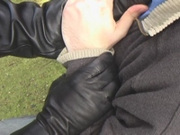 Girl-in-leather-pants-and-leather-gloves-with-jacket-and-boots