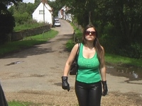 Girl-in-leather-pants-and-leather-gloves-with-jacket-and-boots