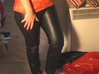 Girl-in-leather-pants-and-leather-gloves-with-jacket-and-boots