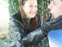 Girl-in-leather-pants-and-leather-gloves-with-jacket-and-boots