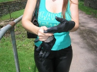 Girl-in-leather-pants-and-leather-gloves-with-jacket-and-boots